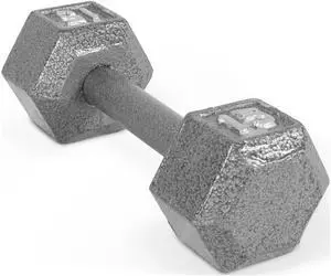 CAP Barbell 15lb Cast Iron Hex Dumbbell, Single Unit, NonRolling Hex Head, Knurled Handle for Home Gym Workouts CAP Barbell 15lb Cast Iron Hex Dumbbell, Single Unit, NonRolling Hex Head, Knurled Handle for Home Gym Workouts