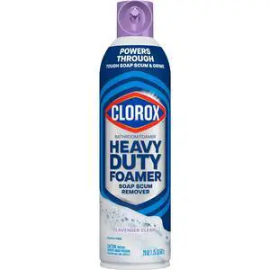 Clorox 20 oz Bathroom Foaming Cleaner, WideCoverage Foam, MultiSurface Use for Tubs, Showers, Sinks and Counter Clorox 20 oz Bathroom Foaming Cleaner, WideCoverage Foam, MultiSurface Use for Tubs, Showers, Sinks and Counter