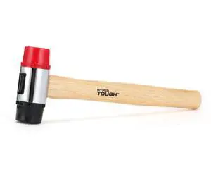 Hyper Tough DoubleFace Plastic Mallet Hammer, TH70083A, Replaceable Soft Faces, Wooden VibrationAbsorbing Handle for Crafts & Assembly Hyper Tough DoubleFace Plastic Mallet Hammer, TH70083A, Replaceable Soft Faces, Wooden VibrationAbsorbing Handle for Crafts & Assembly