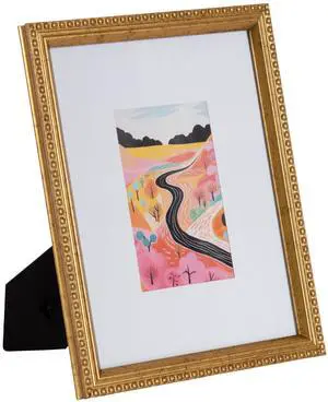 DesignOvation 8×10 Decorative Picture Frame, Antique Gold Beaded Embossed Detail, Displays 4×6 With Mat or 8×10 Without Mat, Tabletop & Wall Mount DesignOvation 8×10 Decorative Picture Frame, Antique Gold Beaded Embossed Detail, Displays 4×6 With Mat or 8×10 Without Mat, Tabletop & Wall Mount