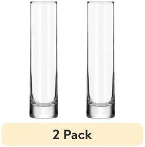 Libbey 2Count CylinderStyle Clear Glass Bud Vases, 1.78" Dia ×7.5" H Decorative Vases for Home Tabletop Floral Display Libbey 2Count CylinderStyle Clear Glass Bud Vases, 1.78" Dia ×7.5" H Decorative Vases for Home Tabletop Floral Display