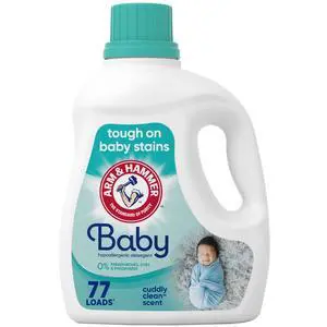 ARM & HAMMER 100.5 fl oz Baby Laundry Detergent, Gentle Hypoallergenic Formula, Targets Baby Food & Fruit Stains, 77Load Bottle ARM & HAMMER 100.5 fl oz Baby Laundry Detergent, Gentle Hypoallergenic Formula, Targets Baby Food & Fruit Stains, 77Load Bottle