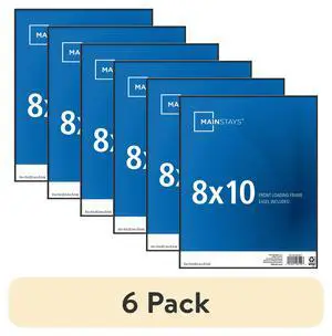 Mainstays Black 8" x 10" Photo Frames 6Pack, FrontLoading Design for Tabletop & Wall Mount, Holds 8×10 Photos & Art Prints Mainstays Black 8" x 10" Photo Frames 6Pack, FrontLoading Design for Tabletop & Wall Mount, Holds 8×10 Photos & Art Prints