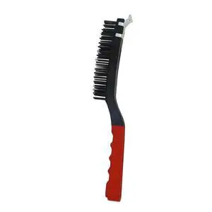 Hyper Tough 3×19Row Carbon Steel Wire Brush, Builtin Hardened Scraper, SolventResistant for Surface Prep Work Hyper Tough 3×19Row Carbon Steel Wire Brush, Builtin Hardened Scraper, SolventResistant for Surface Prep Work