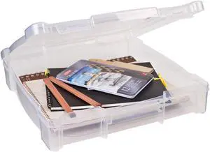 Flambeau Essentials Scrapbook & Craft Storage Box, Model 26912AE, Clear Plastic 12Inch AcidFree Stackable Hobby Container Flambeau Essentials Scrapbook & Craft Storage Box, Model 26912AE, Clear Plastic 12Inch AcidFree Stackable Hobby Container