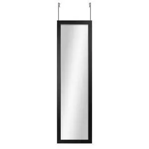 1. Mainstays Black Rectangular OverDoor Mirror, 14.25 in W × 50.45 in H, Lightweight MDF Frame for Bedroom & Dressing 1. Mainstays Black Rectangular OverDoor Mirror, 14.25 in W × 50.45 in H, Lightweight MDF Frame for Bedroom & Dressing