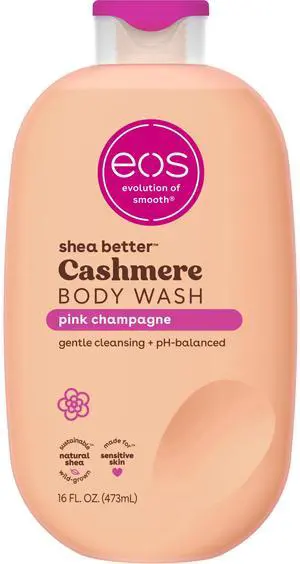 eos Shea Better Cashmere Creamy Gel Body Wash, Pink Champagne Scent, 16floz, pHBalanced Moisturizing Shower Cleanser eos Shea Better Cashmere Creamy Gel Body Wash, Pink Champagne Scent, 16floz, pHBalanced Moisturizing Shower Cleanser
