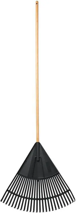 Expert Gardener, 24-inch Wood and Poly Leaf Rake Expert Gardener, 24-inch Wood and Poly Leaf Rake