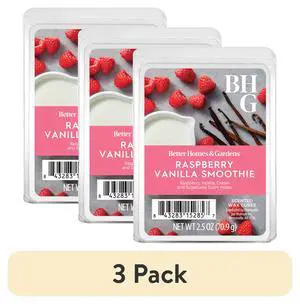 Better Homes & Gardens Raspberry Vanilla Smoothie Scented Wax Melts, 2.5 oz (3 Pack) (1-Pack) Better Homes & Gardens Raspberry Vanilla Smoothie Scented Wax Melts, 2.5 oz (3 Pack) (1-Pack)