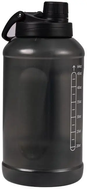 Mainstays 64floz Translucent Black Water Bottle, 2in1 Straw / Chug Lid, BPAFree Plastic Sports Drink Container Mainstays 64floz Translucent Black Water Bottle, 2in1 Straw / Chug Lid, BPAFree Plastic Sports Drink Container