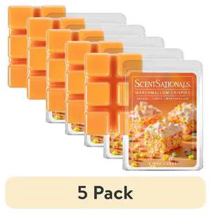 Scentsationals Marshmallow Crispies Wax Melts, 5Pack, 2.5oz 6Cubes Per Pack, Flameless Scented Wax Cubes for Wax Warmers Scentsationals Marshmallow Crispies Wax Melts, 5Pack, 2.5oz 6Cubes Per Pack, Flameless Scented Wax Cubes for Wax Warmers