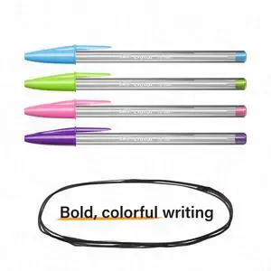 BIC Cristal Xtra Bold Ballpoint Pens, 1.6mm Bold Point, Assorted Colors, 24Count, SmoothWriting Office Pens BIC Cristal Xtra Bold Ballpoint Pens, 1.6mm Bold Point, Assorted Colors, 24Count, SmoothWriting Office Pens