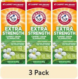 ARM & HAMMER Extra Strength Carpet Odor Eliminator Powder, Fresh Scent, 3Pack, 30oz, BakingSoda Powered Carpet Deodorizer ARM & HAMMER Extra Strength Carpet Odor Eliminator Powder, Fresh Scent, 3Pack, 30oz, BakingSoda Powered Carpet Deodorizer