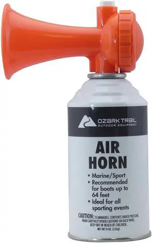 Ozark Trail Marine Safety Air Horn, 8 oz, 120dB, Up to 1Mile Audible Range for Boats & Emergency Signaling Ozark Trail Marine Safety Air Horn, 8 oz, 120dB, Up to 1Mile Audible Range for Boats & Emergency Signaling