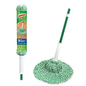 Libman Tornado Twist Mop, 55.5 Inch, GreenWhite, CottonBlend Head with Steel Handle, GripNClick Ratchet Wring System Libman Tornado Twist Mop, 55.5 Inch, GreenWhite, CottonBlend Head with Steel Handle, GripNClick Ratchet Wring System