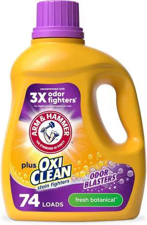 ARM & HAMMER Plus OxiClean with Odor Blasters Liquid Laundry Detergent, Fresh Botanical Scent, 96.2 fl oz, 3X OdorFighting Power ARM & HAMMER Plus OxiClean with Odor Blasters Liquid Laundry Detergent, Fresh Botanical Scent, 96.2 fl oz, 3X OdorFighting Power