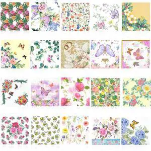 20 Pack Assorted Floral Decoupage Napkins, Decorative Paper Cocktail Napkins for Birthday Party, 20 Styles (Style 1) 20 Pack Assorted Floral Decoupage Napkins, Decorative Paper Cocktail Napkins for Birthday Party, 20 Styles (Style 1)