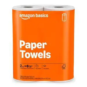 Amazon Basics 2-Ply Flex-Sheets Paper Towels, 2-Pack, 150 Sheets per Roll, 2 Rolls = 6 Regular Rolls Amazon Basics 2-Ply Flex-Sheets Paper Towels, 2-Pack, 150 Sheets per Roll, 2 Rolls = 6 Regular Rolls