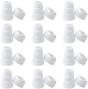 12 Pack Plastic Piping Bag Couplers for Piping Tips and Icing Nozzles 12 Pack Plastic Piping Bag Couplers for Piping Tips and Icing Nozzles