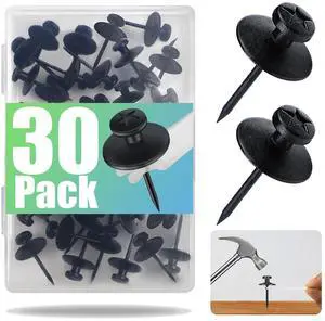 30 Pack Double Headed Push Pins, Mini Wall Hook Design, for Hanging Pictures Tapestry and String Lights, Renter Friendly Thumb Tacks for Dorm Apartment Home Office, Black 30 Pack Double Headed Push Pins, Mini Wall Hook Design, for Hanging Pictures Tapestry and String Lights, Renter Friendly Thumb Tacks for Dorm Apartment Home Office, Black