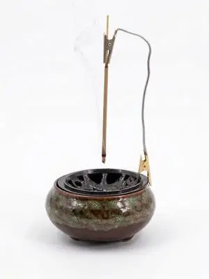 Vintage Kiln-Changed Ceramic Incense Burner Set with Alloy Holder, Clip and Fireproof Mat, for Coil, Cone, Stick Incense, Zen Decor for Home Meditation Yoga Vintage Kiln-Changed Ceramic Incense Burner Set with Alloy Holder, Clip and Fireproof Mat, for Coil, Cone, Stick Incense, Zen Decor for Home Meditation Yoga
