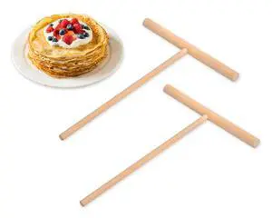 DS. DISTINCTIVE STYLE Crepe Spreader 2 Pieces 6.1x4.7 Inches Natural Wooden T-Shaped Tool for Crepes DS. DISTINCTIVE STYLE Crepe Spreader 2 Pieces 6.1x4.7 Inches Natural Wooden T-Shaped Tool for Crepes