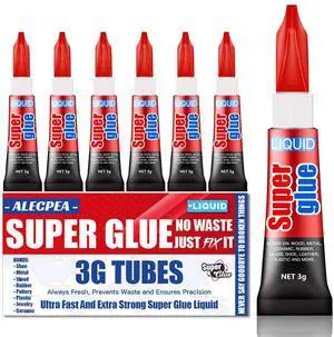 ALECPEA Super Glue 6 x 3g Instant Liquid Glue for Metal and Ceramic ALECPEA Super Glue 6 x 3g Instant Liquid Glue for Metal and Ceramic