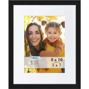 Icona Bay Eve Collection 8x10 Black Picture Frame with Removable Mat to 5x7, Double-Beveled, Tabletop or Wall Mount Icona Bay Eve Collection 8x10 Black Picture Frame with Removable Mat to 5x7, Double-Beveled, Tabletop or Wall Mount