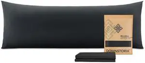 DOWNSTORIA Body Pillow Cover 20x54 Inch Ultra Soft Microfiber Envelope Closure Black DOWNSTORIA Body Pillow Cover 20x54 Inch Ultra Soft Microfiber Envelope Closure Black