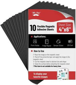 Mr. Pen Adhesive Magnetic Sheets 4" x 6", 10 Pack Mr. Pen Adhesive Magnetic Sheets 4" x 6", 10 Pack