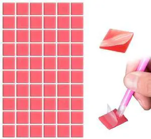 60 Pcs Painting Glue Clay Wax for DIY Diamond Art Painting, 2x2cm, Red 60 Pcs Painting Glue Clay Wax for DIY Diamond Art Painting, 2x2cm, Red