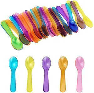 100 Pcs Multicolor Disposable Plastic Mini Tasting Spoons for Ice Cream Cake Dessert Party 100 Pcs Multicolor Disposable Plastic Mini Tasting Spoons for Ice Cream Cake Dessert Party