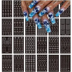 24 Sheets Airbrush Stencils Nail Stickers Heart Butterfly Flower Moon Stars Hollow French Art Decals Printing Templates Stencil Tool Manicure Tips DIY Decorations 24 Sheets Airbrush Stencils Nail Stickers Heart Butterfly Flower Moon Stars Hollow French Art Decals Printing Templates Stencil Tool Manicure Tips DIY Decorations