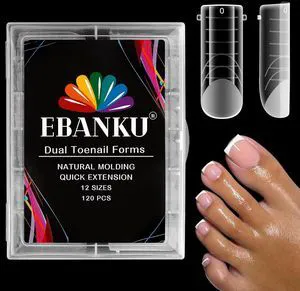 EBANKU Poly Gel Toenail Kit with Dual Toe Nail Forms, Reusable EBANKU Poly Gel Toenail Kit with Dual Toe Nail Forms, Reusable