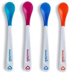 Munchkin White Hot Safety Baby Spoons, 4 Pack, Polypropylene, BPA Free Munchkin White Hot Safety Baby Spoons, 4 Pack, Polypropylene, BPA Free