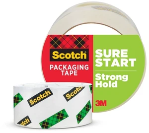Scotch Sure Start Shipping Packaging Tape, 1.88" x 54.6 yd, 3" Core, Clear, Quiet Unwind, No Splitting or Tearing, 1 Roll (345) Scotch Sure Start Shipping Packaging Tape, 1.88" x 54.6 yd, 3" Core, Clear, Quiet Unwind, No Splitting or Tearing, 1 Roll (345)