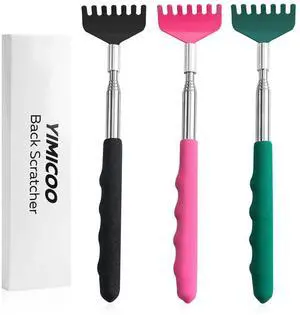 YIMICOO 3-Pack Telescoping Back Scratcher, Stainless Steel, Portable, with Rubber Handles YIMICOO 3-Pack Telescoping Back Scratcher, Stainless Steel, Portable, with Rubber Handles
