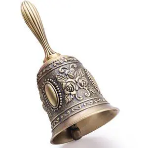 DomeStar Vintage Brass Hand Bell - Loud Call for Bedside, Dinner, Wedding, Christmas & Holiday Party DomeStar Vintage Brass Hand Bell - Loud Call for Bedside, Dinner, Wedding, Christmas & Holiday Party