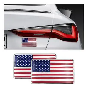 Dickno 2PCS American Flag 3D Metal Decal, Aluminum Alloy Car Emblem Stickers, Patriotic Stars Stripe USA Flag Auto Body Decoration, Universal Exterior Decor for Car SUV Dickno 2PCS American Flag 3D Metal Decal, Aluminum Alloy Car Emblem Stickers, Patriotic Stars Stripe USA Flag Auto Body Decoration, Universal Exterior Decor for Car SUV