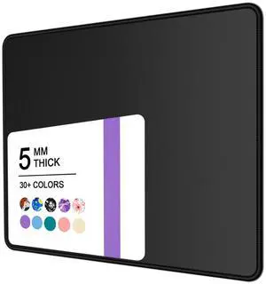 8 x 10 Inch 5mm Thick Black Anti-Slip Rubber Mouse Pad with Stitched Edges, 30% Thicker, for Gaming Office Laptop 8 x 10 Inch 5mm Thick Black Anti-Slip Rubber Mouse Pad with Stitched Edges, 30% Thicker, for Gaming Office Laptop