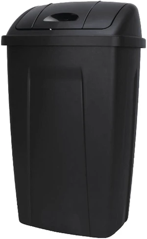 Mainstays 13Gallon Plastic Kitchen Trash Can with Swing Top Lid, Black Mainstays 13Gallon Plastic Kitchen Trash Can with Swing Top Lid, Black