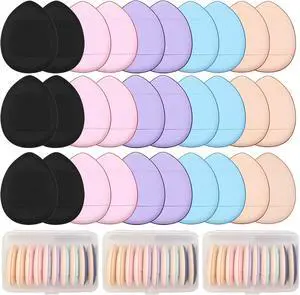 30 Pcs Mini Powder Puff & Makeup Sponge Set with Storage Box for Foundation | Dry & wet dual-use soft finger design, fits setting powder, concealer & eyeshadow, portable case for daily and travel use 30 Pcs Mini Powder Puff & Makeup Sponge Set with Storage Box for Foundation | Dry & wet dual-use soft finger design, fits setting powder, concealer & eyeshadow, portable case for daily and travel use
