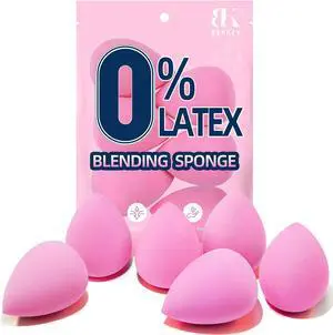 BEAKEY Makeup Sponge Set of 6, Super Soft Beauty Sponges for Foundation | for Liquid, Cream & Powder Application, Pink Blender for Flawless Blending, 0 Latex Vegan & Cruelty-Free, Reusable BEAKEY Makeup Sponge Set of 6, Super Soft Beauty Sponges for Foundation | for Liquid, Cream & Powder Application, Pink Blender for Flawless Blending, 0 Latex Vegan & Cruelty-Free, Reusable