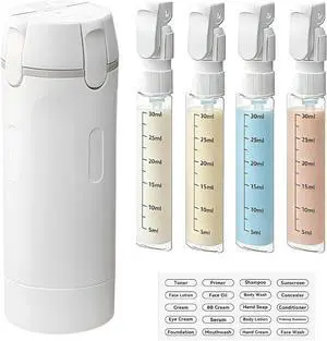4 in 1 Travel Dispenser Bottle, Travel Bottles for Toiletries TSA Approved | Lotion Skincare Shampoo and Conditioner Dispenser, Leakproof, Travel Containers,Travel Size Toiletries for Gym, Business(W) 4 in 1 Travel Dispenser Bottle, Travel Bottles for Toiletries TSA Approved | Lotion Skincare Shampoo and Conditioner Dispenser, Leakproof, Travel Containers,Travel Size Toiletries for Gym, Business(W)