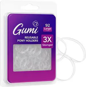 Gumi good Hair Elastics - Ouchless No Damage Elastic Hair Bands (Clear - Large) Gumi good Hair Elastics - Ouchless No Damage Elastic Hair Bands (Clear - Large)