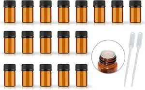 50Pack Set 2ML Amber Glass Bottle with Orifice Reducer and Cap Small Essential Oil Vials (2ML) 50Pack Set 2ML Amber Glass Bottle with Orifice Reducer and Cap Small Essential Oil Vials (2ML)