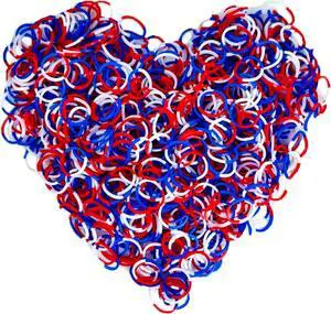 Loom Rubber Band Refill, White & Red & Dark Blue 900 Pcs. | Children's Hair Ties, Elastic, Colorful Colors, DIY Activities, Friendship Bracelet. Loom Rubber Band Refill, White & Red & Dark Blue 900 Pcs. | Children's Hair Ties, Elastic, Colorful Colors, DIY Activities, Friendship Bracelet.