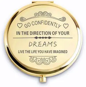 Inspirational Gifts for Women Girls, Graduation Gift for Her Friends Sister Daughter, Personalized Compact Mirror for Birthday, Mothers Day Basket Stuffers Inspirational Gifts for Women Girls, Graduation Gift for Her Friends Sister Daughter, Personalized Compact Mirror for Birthday, Mothers Day Basket Stuffers