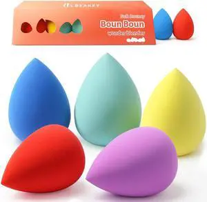 BEAKEY Makeup Sponge Set, 5 Pack Foundation Beauty Sponges & Soft Blenders | Micro Porous Low Absorption, for Liquid Cream & Powder Application, Latex Free Vegan & Cruelty-Free, Reusable & Durable BEAKEY Makeup Sponge Set, 5 Pack Foundation Beauty Sponges & Soft Blenders | Micro Porous Low Absorption, for Liquid Cream & Powder Application, Latex Free Vegan & Cruelty-Free, Reusable & Durable
