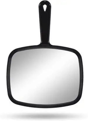 Gladmart 10.3" L x 7.4" W Hand Mirror for Home and Barber, Black | Hand Mirrors with Handle, Barber Accessories, Hair Salon Supplies, Distortion-Free Glass, Makeup Mirror for Women Men Gladmart 10.3" L x 7.4" W Hand Mirror for Home and Barber, Black | Hand Mirrors with Handle, Barber Accessories, Hair Salon Supplies, Distortion-Free Glass, Makeup Mirror for Women Men